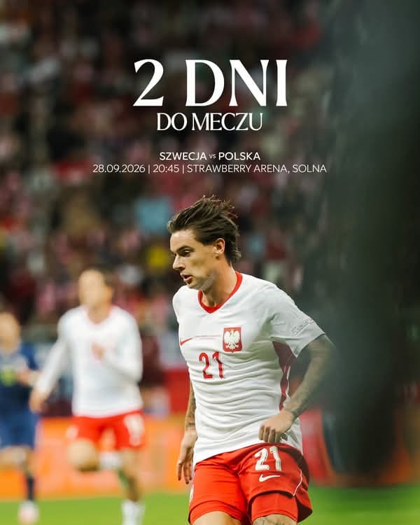 Grafika zapowiadająca mecz Szwecja – Polska 28.09.2026 o 20:45 na Strawberry Arena w Solnej