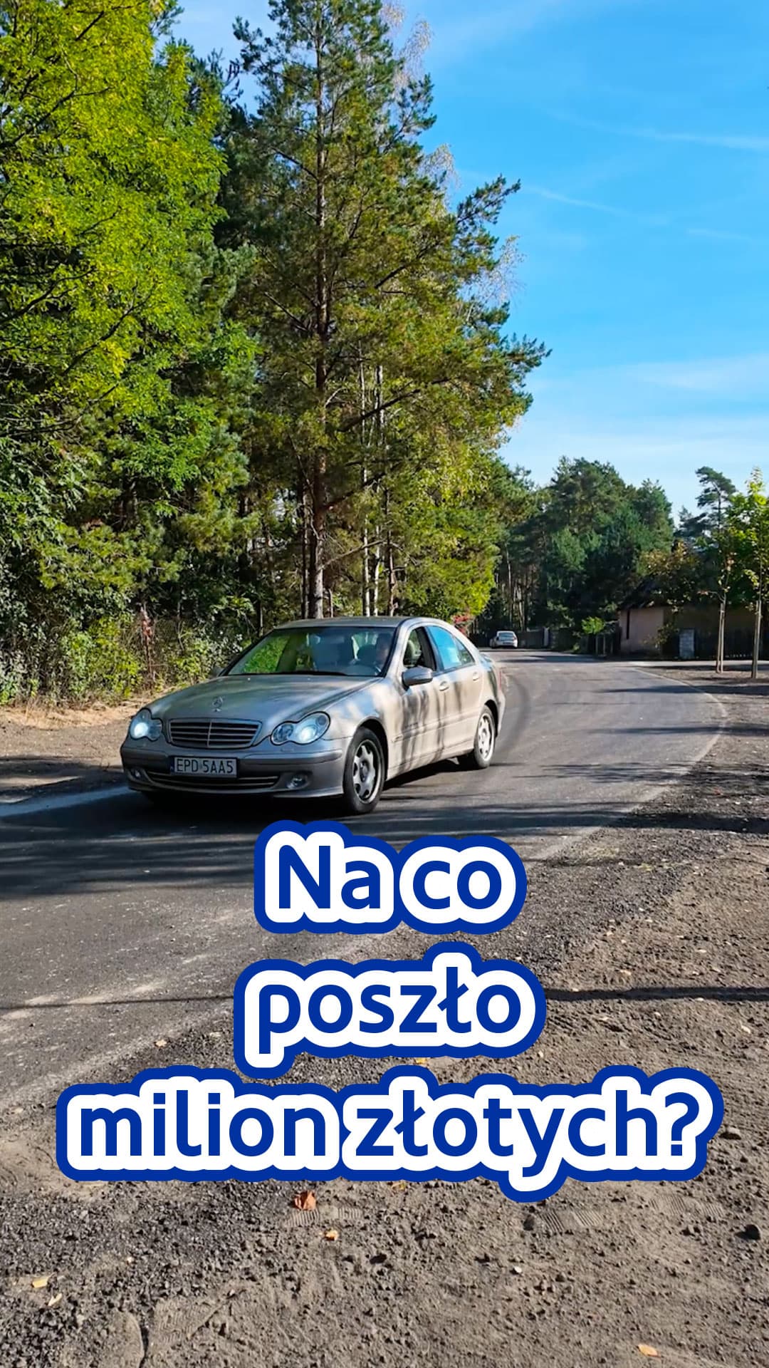 Kadr z filmu Gminy Poddębice przedstawiający nową drogę w Lipnicy