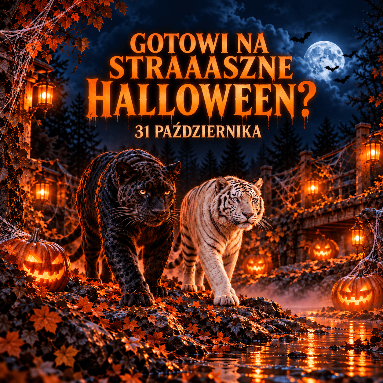 Grafika promocyjna wydarzenia ZOO po zmroku – Halloween w Borysewie