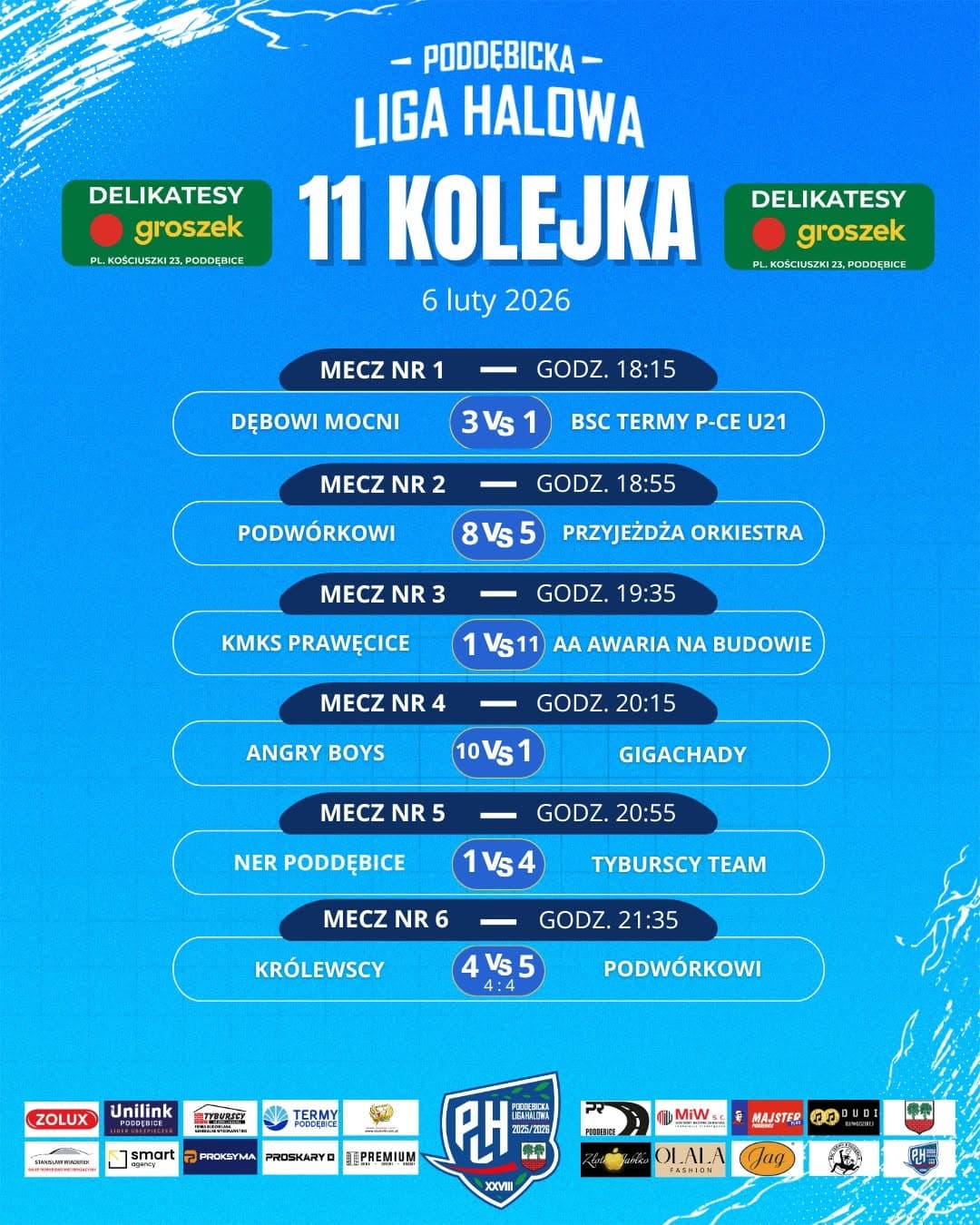 11. kolejka PLH — PLH 2025/2026