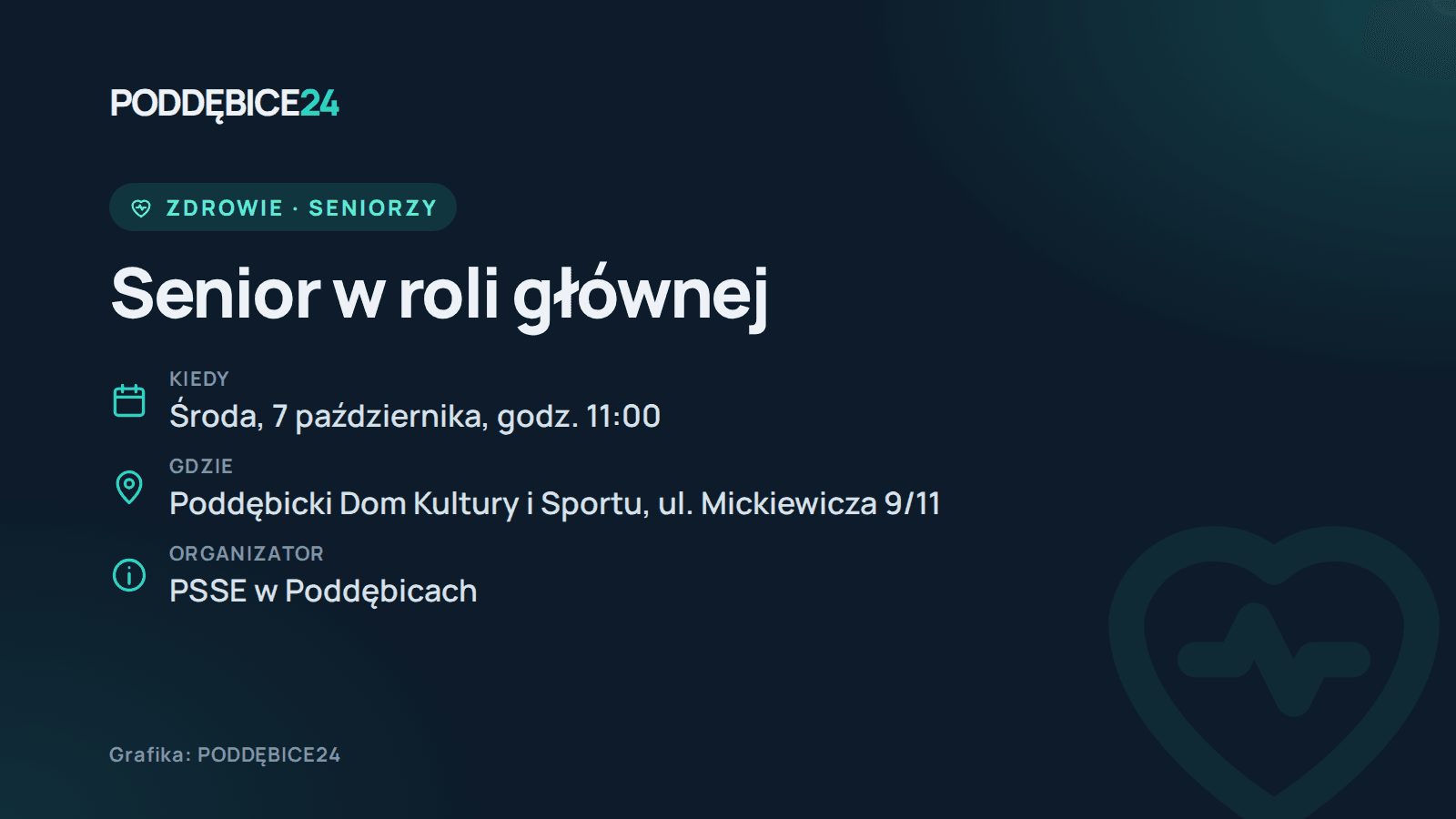 Grafika: Senior w roli głównej, 7 października, godz. 11:00, Poddębicki Dom Kultury i Sportu