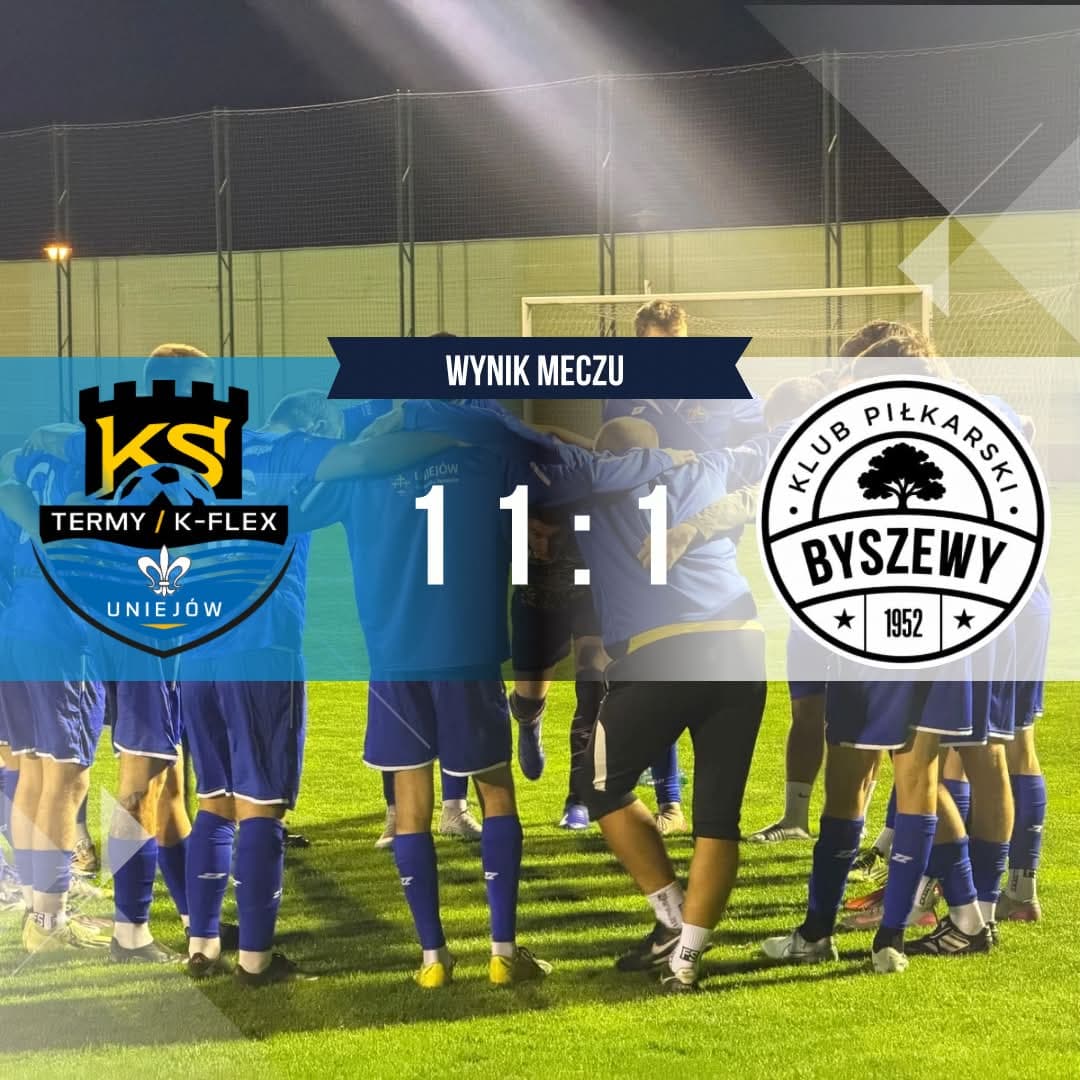 Grafika z wynikiem meczu Termy/K-Flex Uniejów – KP Byszewy 11:1